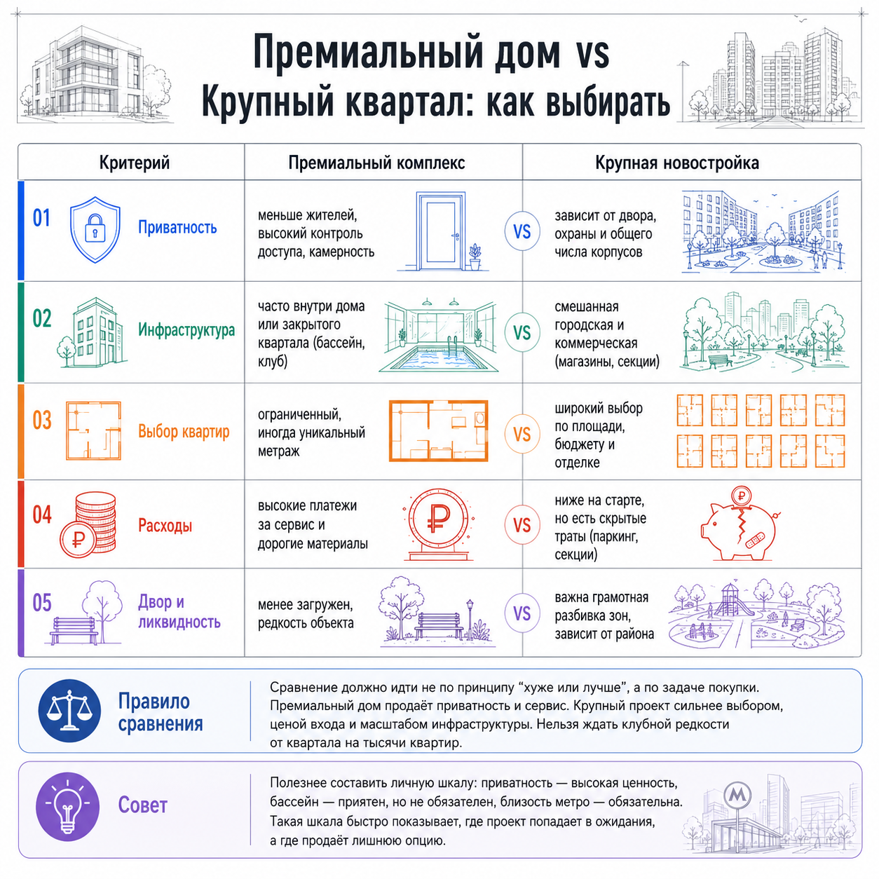 Как сравнивать ПИК с премиальными жилыми комплексами